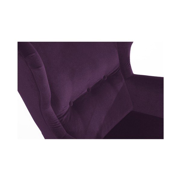 Violetinės spalvos fotelis su šviesiai rudomis kojomis "Max Winzer Clint Suede-image-2