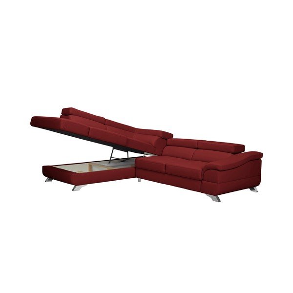 Raudonos odos "Windsor & Co Sofas Gamma" sofa-lova, kairysis kampas-image-4