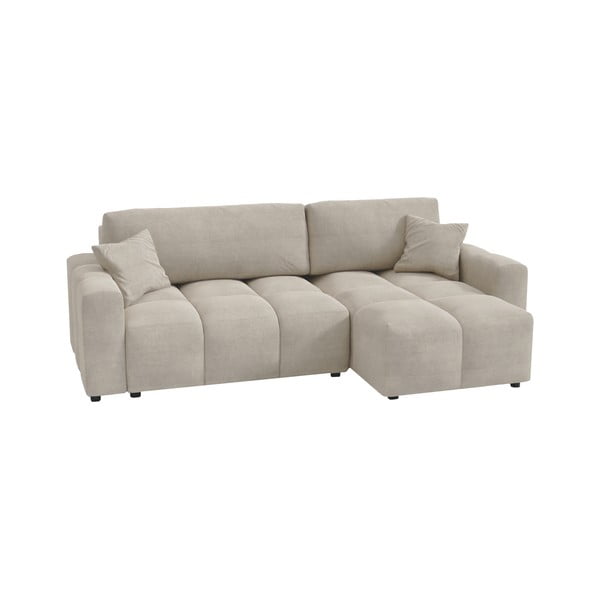 Kampinė sofa smėlio spalvos (kintama) Luki – Ropez