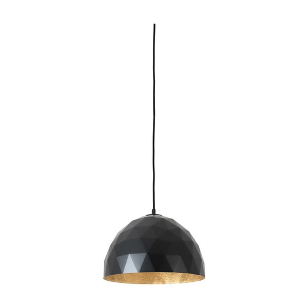 Juodas pakabinamas šviestuvas su auksinėmis detalėmis "Custom Form Leonard", ø 35 cm