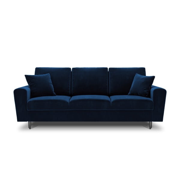 Mėlynos spalvos iš velveto sulankstoma/su sandėliavimo vieta sofa 235 cm Kyoto – Cosmopolitan Design