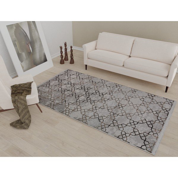 Skalbiamas kilimas pilkos spalvos 160x230 cm Kahve – Vitaus-image-1