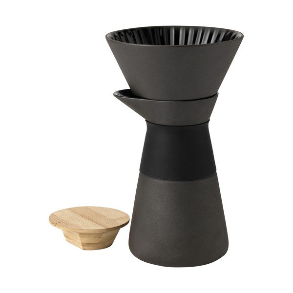Juodos spalvos iš molio filtrinės kavos rinkinys 600 ml Theo – Stelton