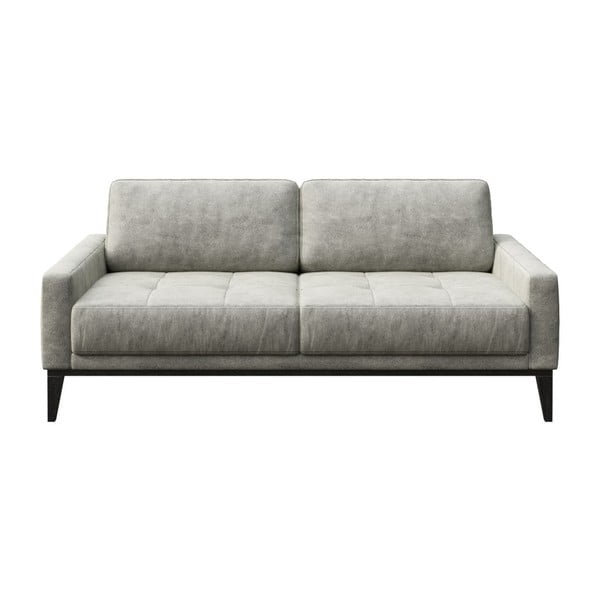 Pilka dirbtinės odos sofa MESONICA Musso Tufted, 173 cm