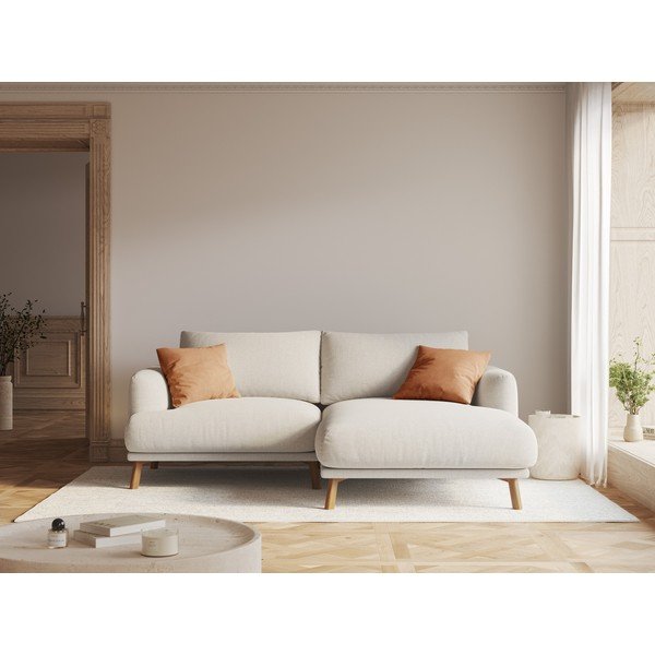 Smėlio spalvos kampinė sofa (su dešiniuoju kampu/su gultu) Naomi – Micadoni -image-1