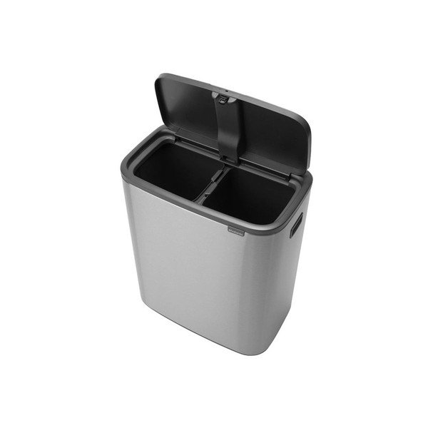 Iš plieno šiukšliadėžė matinės sidabrinės spalvos rūšiavimui/galima atidaryti palietus 60 l Bo Touch Bin – Brabantia