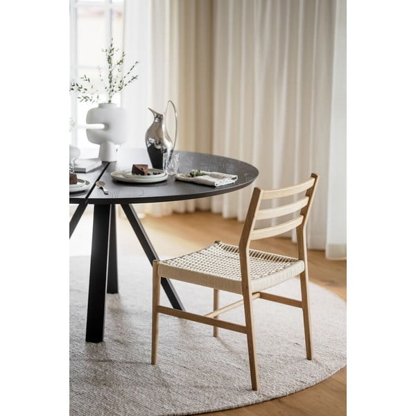 Apvalus valgomojo stalas su ąžuoliniu stalviršiu 150x150 cm Carradale - Rowico-image-4