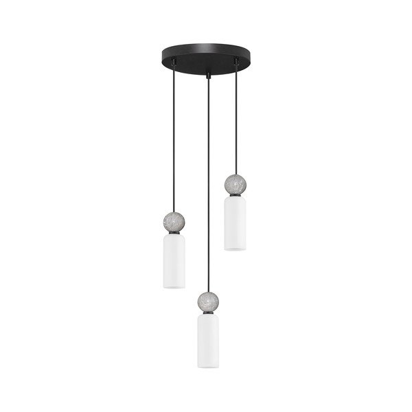 Matinės juodos spalvos iš akmens kabantis šviestuvas ø 25 cm su stiklo gaubtu Filomena – Nova Luce