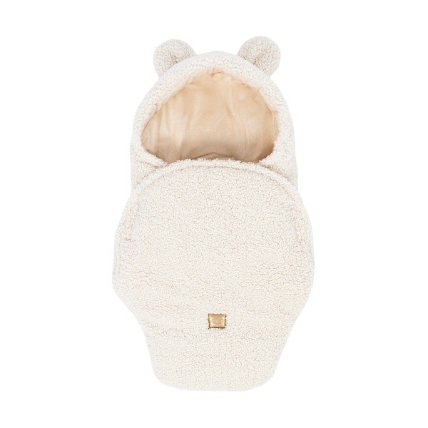 Kreminės spalvos iš sherpa vilnos kūdikio vystyklas 45x80 cm – Meowbaby