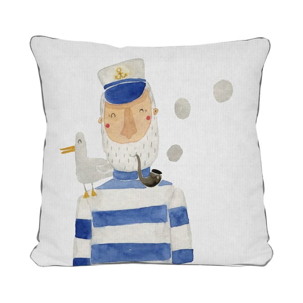 Mėlynos ir baltos spalvos pagalvėlė The Wild Hug Sailor, 45 x 45 cm