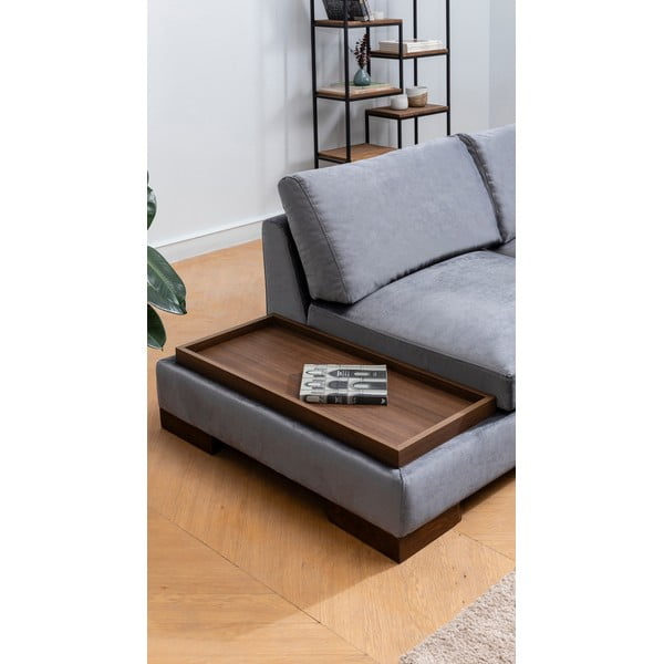 Kampinė sofa pilkos spalvos (su dešiniuoju kampu) Tulip – Balcab Home-image-1