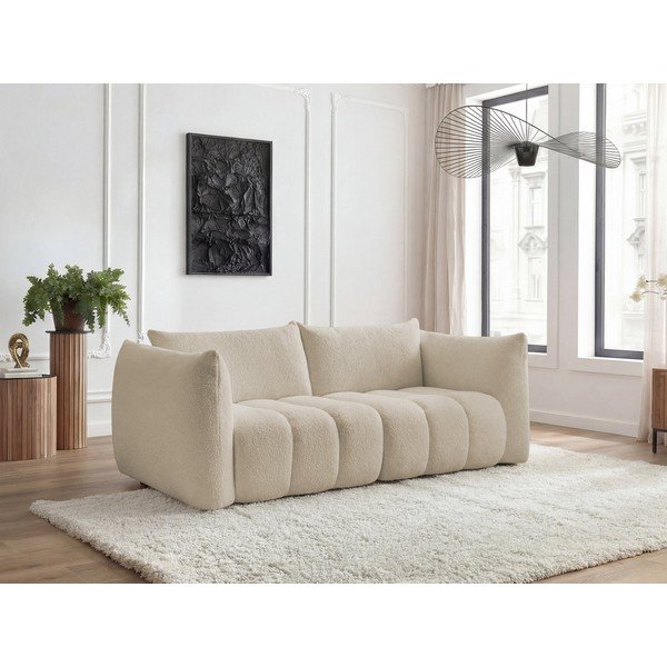 Smėlio spalvos sofa iš boucle 234 cm Azra – Bobochic Paris-image-1