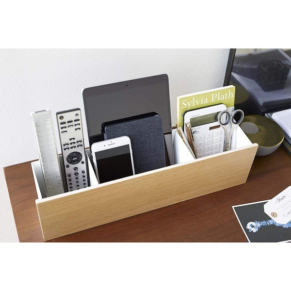 Baltos spalvos/natūralios spalvos iš metalo biuro organizatorius kanceliarinėms prekėms Rin – YAMAZAKI-image-3