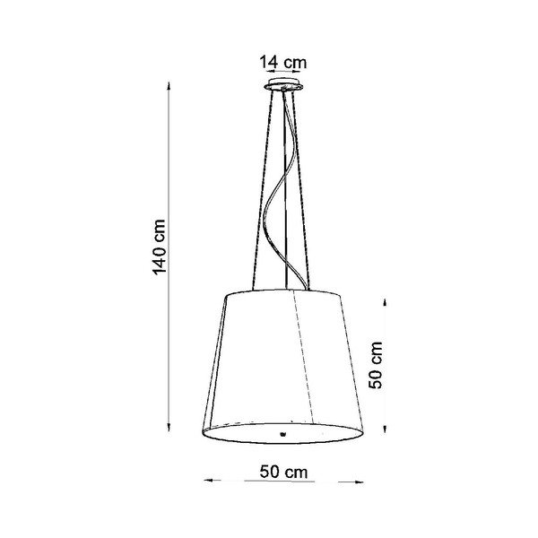 Juodas pakabinamas šviestuvas su stikliniu gaubtu ø 50 cm Tresco - Sollux-image-4