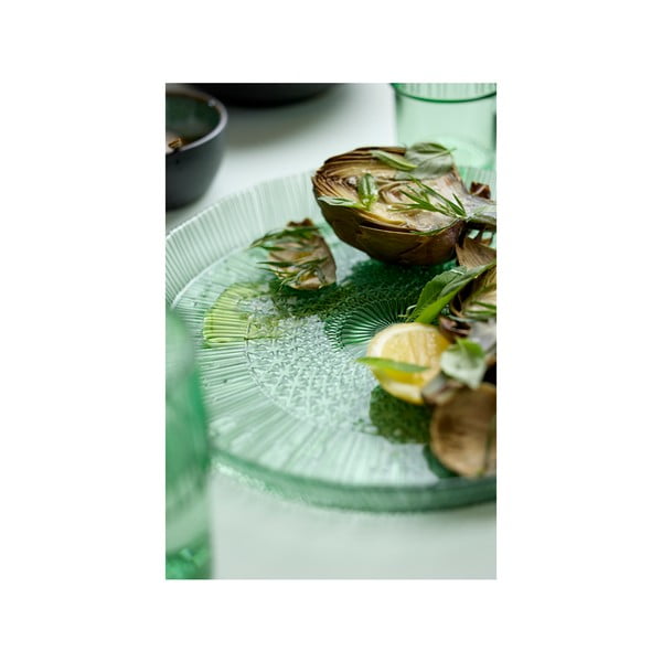 Serviravimo padėklas žalios spalvos iš stiklo  ø 30 cm Kusintha – Bitz-image-3