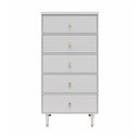 Aukšta šoninė spintelė šviesiai pilkos spalvos 70x141 cm Elizabeth – CosmoLiving by Cosmopolitan