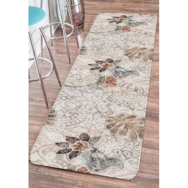 Skalbiamas kilimas smėlio spalvos 58x240 cm Vintage Garden – Oyo Concept-image-1