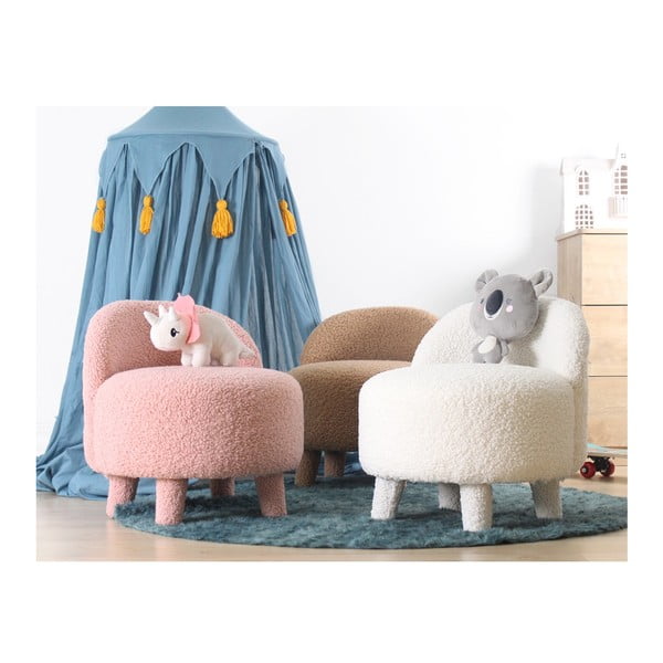 Vaikiškas krėslas šviesiai rožinės spalvos iš boucle Moouv – Artie-image-4