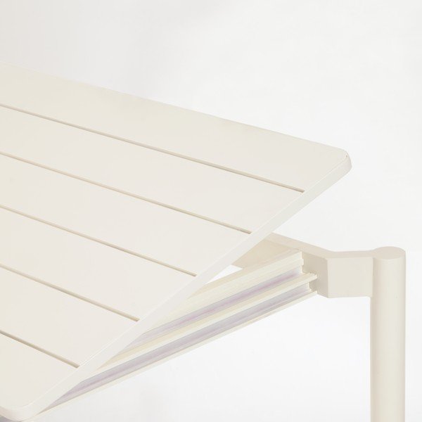 Baltas aliuminio sodo stalas Kave Home Zaltana, 140 x 90 cm-image-4