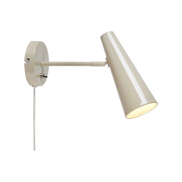 Pilkai smėlinės spalvos sieninė lempa su kištuku Peak – Markslöjd