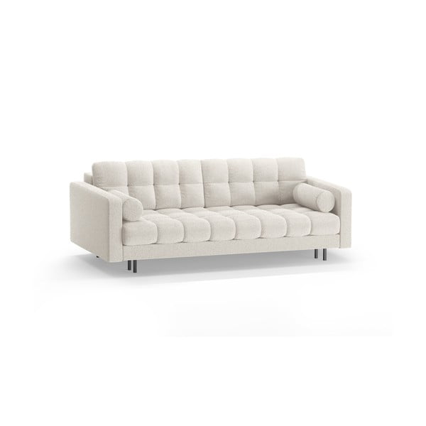 Kreminės spalvos iš boucle sulankstoma/su sandėliavimo vieta sofa 222 cm Bali – Cosmopolitan Design-image-3