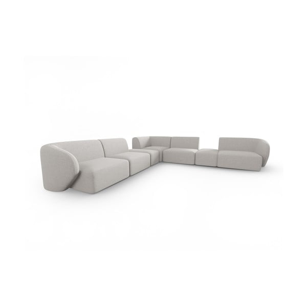 Modulinė kampinė sofa šviesiai pilkos spalvos Shane – Micadoni Home