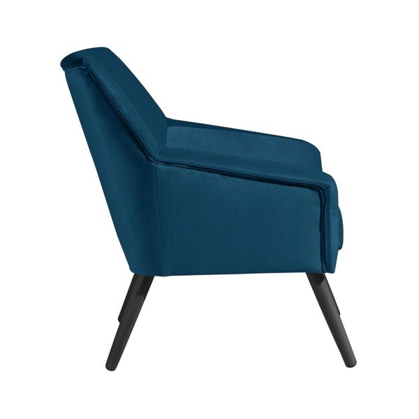 Mėlynas aksomo fotelis su juodomis kojomis Max Winzer Alegro-image-3