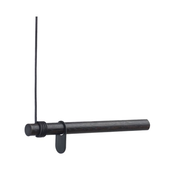 Juodos spalvos iš ąžuolo masyvo sieninė lentyna 50 cm Swing – LIND DNA