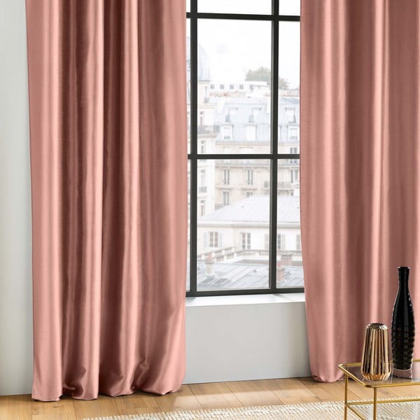 Rožinės spalvos iš mikrosatino užuolaida 140x240 cm Shana – douceur d'intérieur-image-2