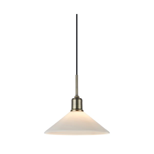 Baltos spalvos/žalvario spalvos kabantis šviestuvas ø 25 cm su stiklo gaubtu Vela – Markslöjd