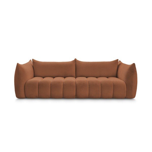 Oranžinės spalvos sofa iš boucle 286 cm Azra – Bobochic Paris