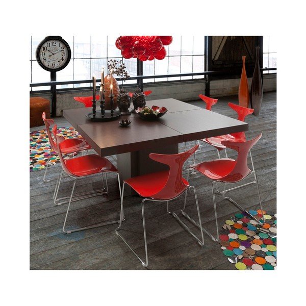Tamsiai rudas valgomojo stalas TemaHome Dusk, 130 x 130 cm-image-2