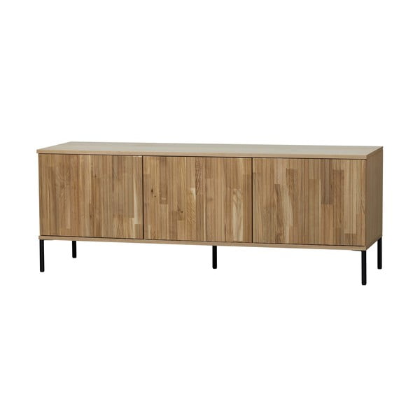 Natūralios spalvos TV spintelė iš ąžuolo 150x56x44 cm Gravure – WOOOD-image-3