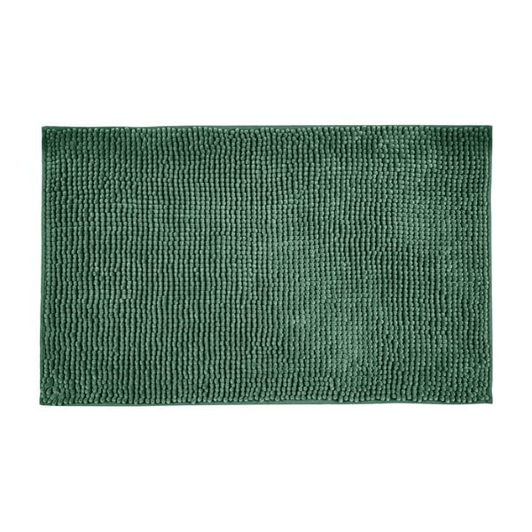 Tamsiai žalias tekstilinis vonios kambario kilimėlis 50x80 cm Chenille - Allstar