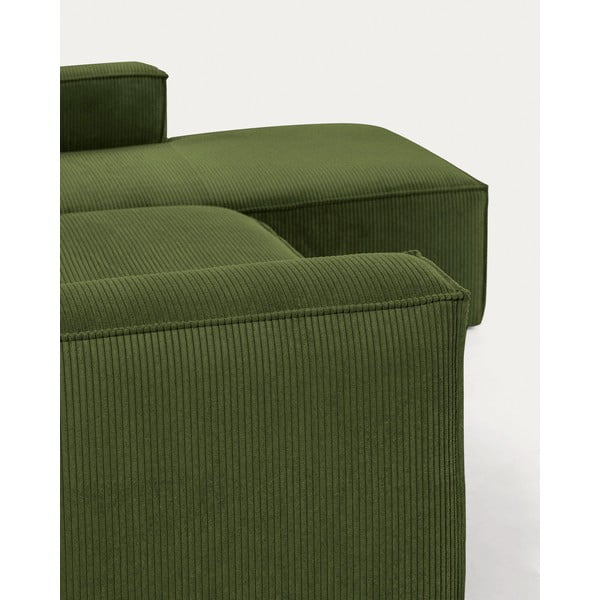 Iš kordinio velveto kampinė sofa žalios spalvos (su dešiniuoju kampu) Blok – Kave Home-image-4