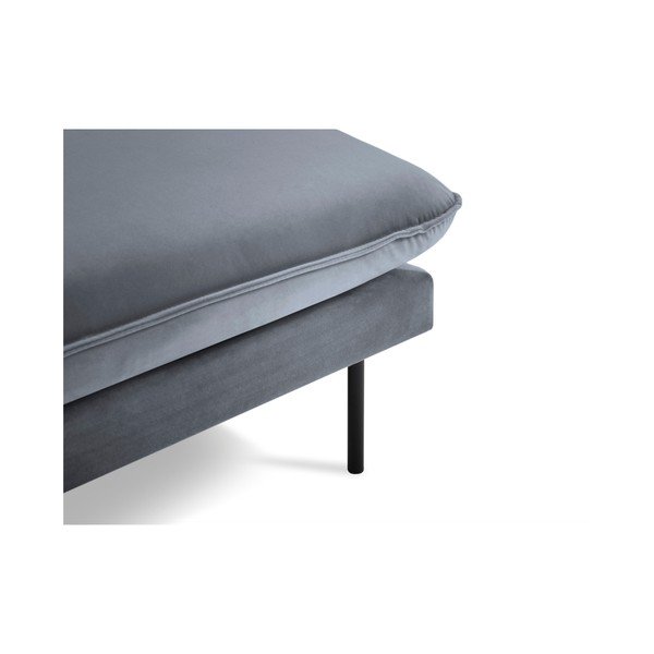 Pilkas aksominis poilsio krėslas Cosmopolitan Design Vienna, dešinysis kampas-image-4