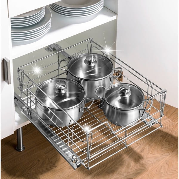 Nerūdijančio plieno ištraukiama lentyna Maximex Slide, 50 x 50 cm-image-1