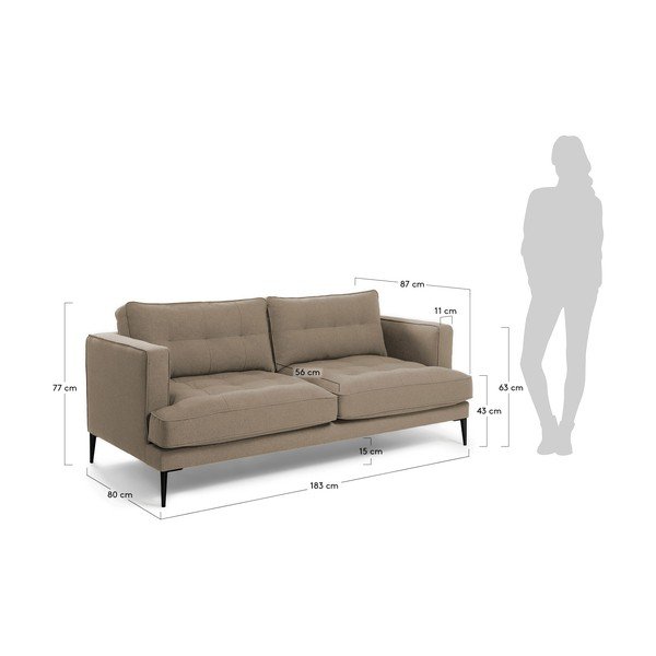 Šviesiai ruda sofa Kave Home Vinny-image-4