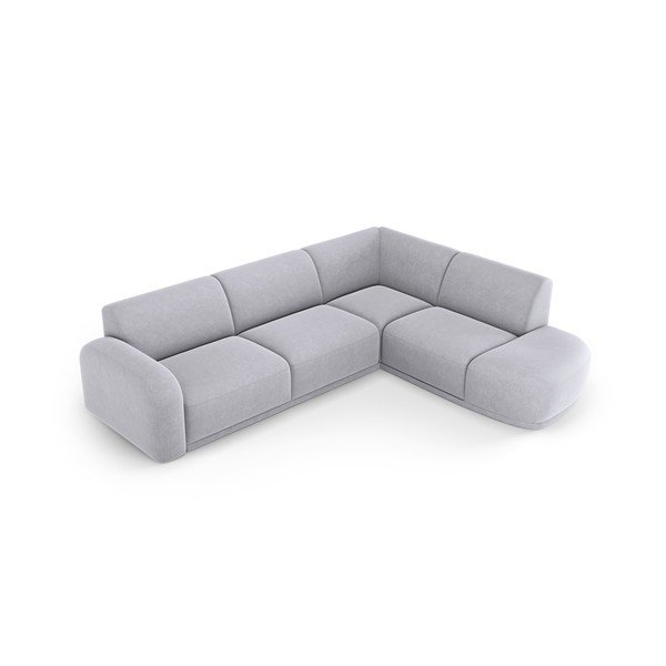 Iš velveto kampinė sofa šviesiai pilkos spalvos Erin – Micadoni Home-image-3