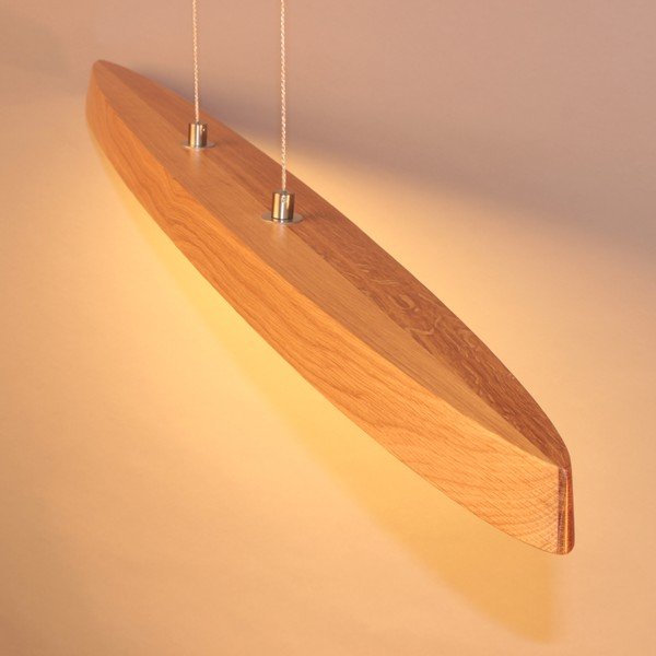 Kabantis šviestuvas sidabrinės spalvos/natūralios spalvos LED su pritemdymo funkcija su mediniu gaubtu Shine-wood – Fischer & Honsel-image-2