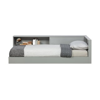 Pilka viengulė lova iš pušies medienos WOOOD Connect, 90 x 200 cm