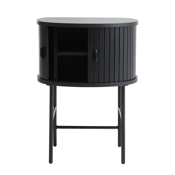 Juodos spalvos naktinis staliukas Nola – Unique Furniture-image-2