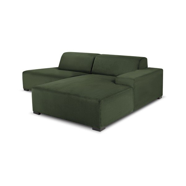 Žalia aksominė kampinė sofa Cosmopolitan Design Hobart, kampas dešinėje-image-4