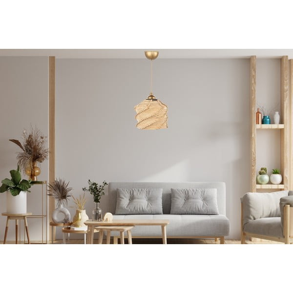 Kabantis šviestuvas šviesiai rudos spalvos ø 20 cm – Opviq lights-image-3