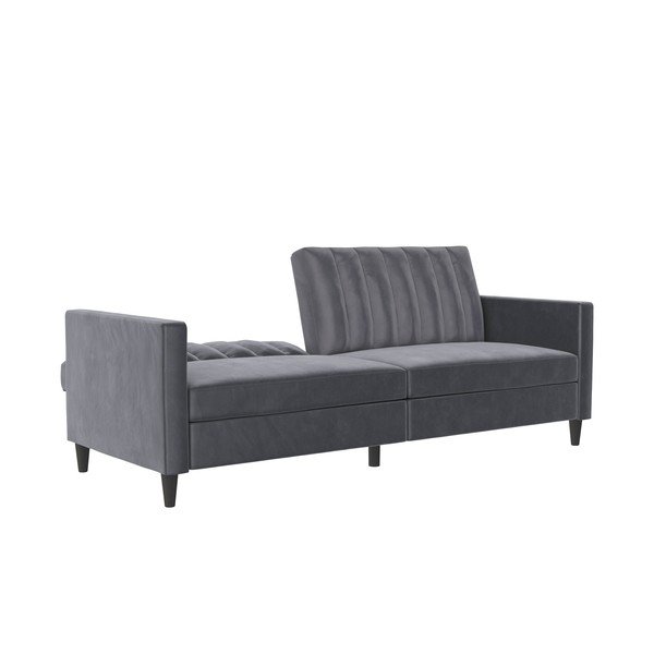 Iš velveto sofa pilkos spalvos 207 cm Celine – Støraa-image-2