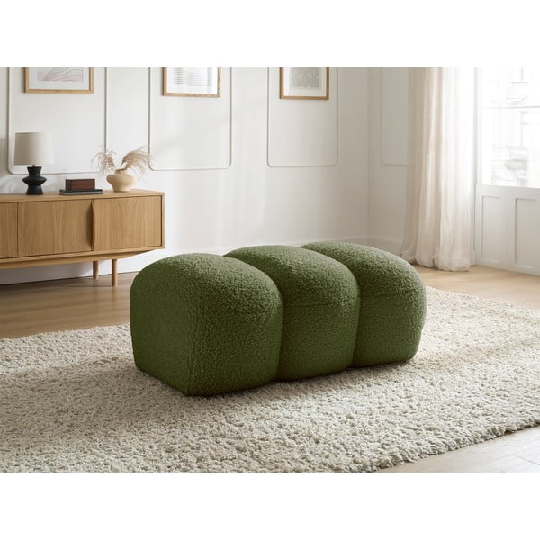 Žalios spalvos iš boucle taburetė Hippolyte – Bobochic Paris-image-1