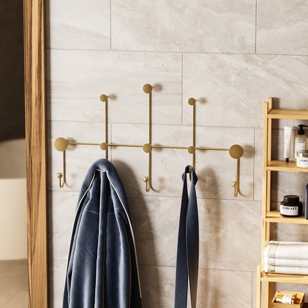 Iš metalo sieninė lentyna auksinės spalvos Dama – Kalune Design-image-1