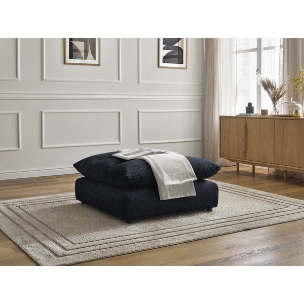 Tamsiai mėlynos spalvos taburetė iš šenilinio audinio Neil – Bobochic Paris-image-4