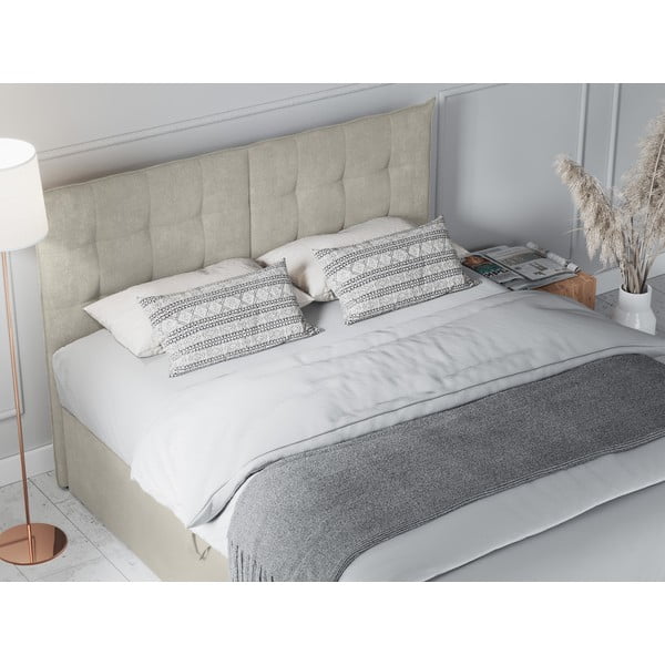 Smėlio spalvos dvigulė lova Mazzini Beds Echaveria, 160 x 200 cm-image-1