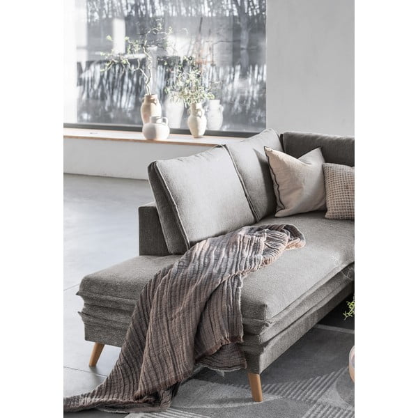 Sulankstoma kampinė sofa pilkos spalvos (su kairiuoju kampu) Charming Charlie – Miuform-image-4